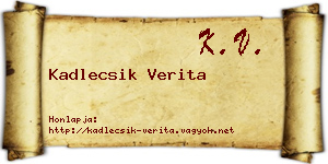 Kadlecsik Verita névjegykártya